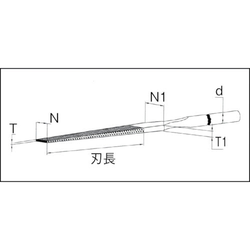 【メール便対応】トラスコ中山（TRUSCO）　ダイヤモンドテーパーヤスリ N5.55×T0.35 