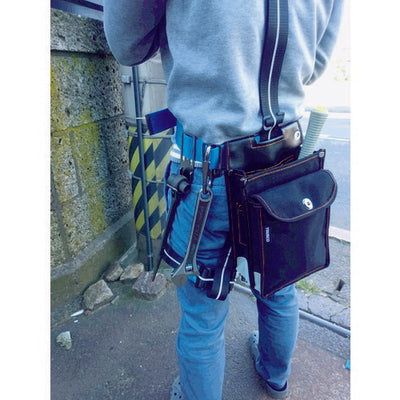 トラスコ中山（TRUSCO）　外線工事用電工腰袋 前ポケット フタ付　【品番：TDO-FL-BK】