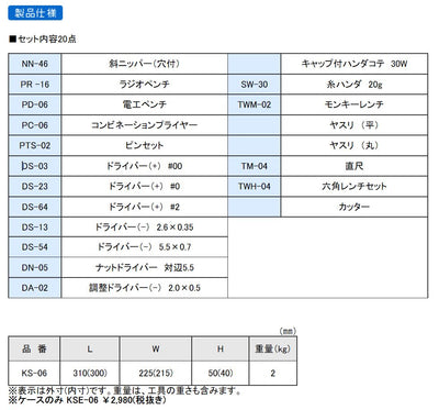 エンジニア　メンテナンスキット　【品番：KS-06】