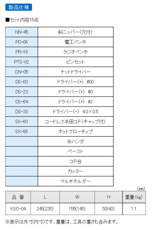 エンジニア　ツールキット　【品番：KSC-04】