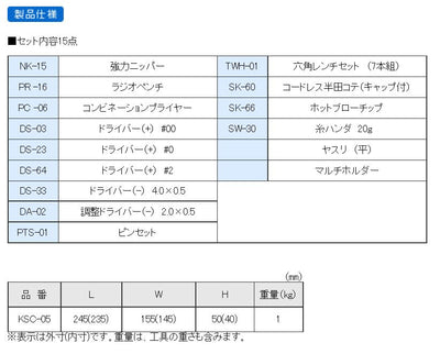 エンジニア　ツールキット　【品番：KSC-05】