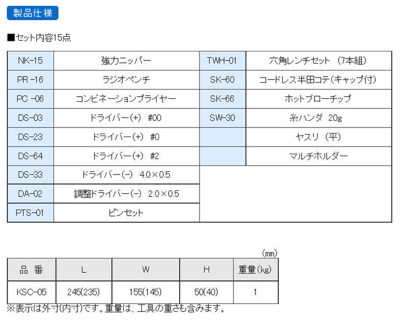エンジニア　ツールキット　【品番：KSC-05】