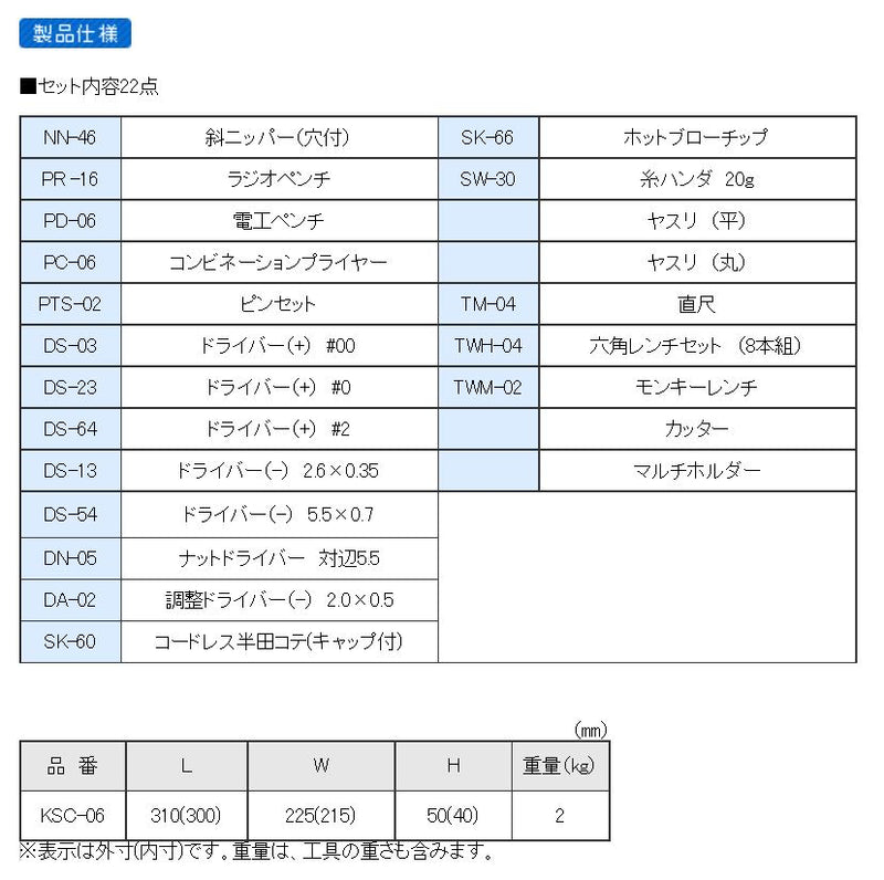 エンジニア　ツールキット　【品番：KSC-06】