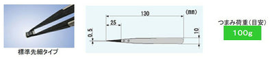 【メール便対応】エンジニア　ESDピンセット（標準先細タイプ）　【品番：PTZ-41】