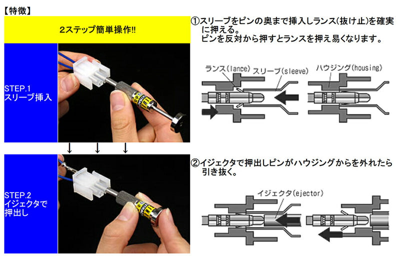 【メール便対応】エンジニア　ピン抜き工具 スリーブ内径Φ1.9　【品番：SS-30】