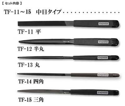 エンジニア　ジェットブラックヤスリセット（中目タイプ）　【品番：TFS-10】