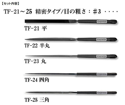 エンジニア　ジェットブラックヤスリセット（精密タイプ）　【品番：TFS-20】