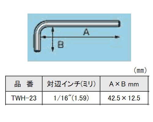 【メール便対応】エンジニア　六角レンチ 1/16　【品番：TWH-23】