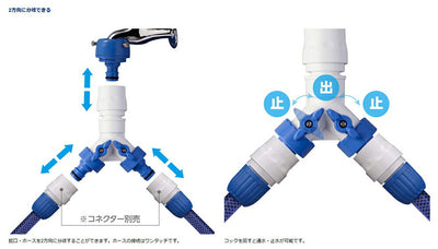 タカギ　三方コネクターコック付　【品番：G099FJ】