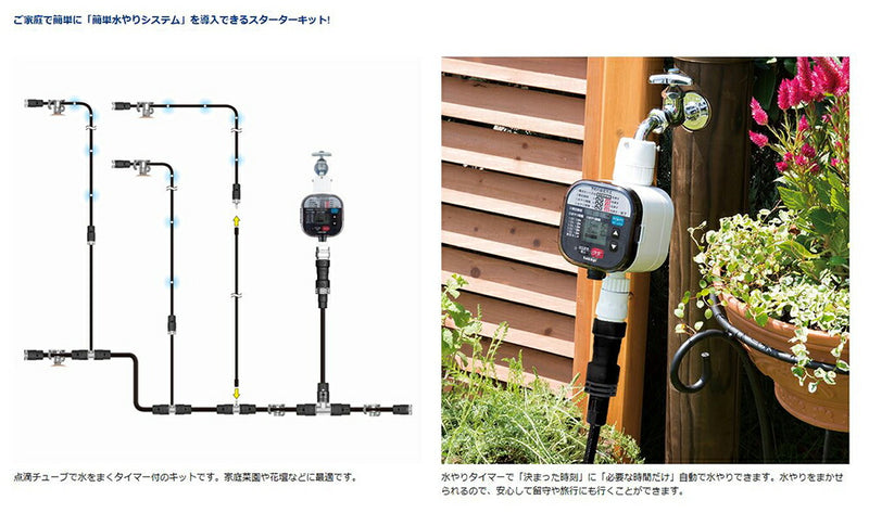 タカギ　水やりスターターキット タイマー付（家庭菜園用）　【品番：GKK101】