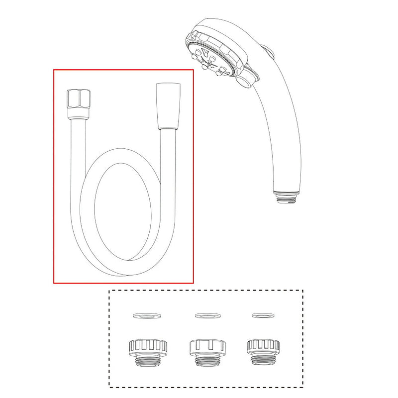 タカギ　補修用シャワーホース（金属ナット）1.6m　【品番：XJZ0030】
