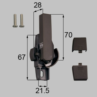 LIXIL（トステム）　サッシ錠（クレセント）　こげ茶　【品番：G-02R-BZLV】◯