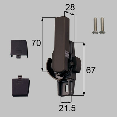 LIXIL（トステム）　サッシ錠（クレセント）　こげ茶　【品番：G-02L-BZLV】◯