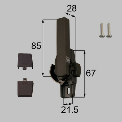 LIXIL（トステム）　サッシ錠（クレセント）　こげ茶　【品番：G-03L-BZLV】◯