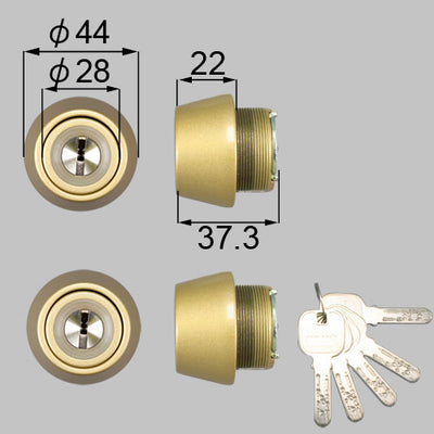LIXIL（トステム）　JNシリンダー　ゴールド　【品番：DCZZ1003】