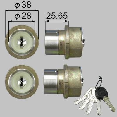 LIXIL（トステム）　ドア錠セット（MIWA DNシリンダー） 内筒のみ　シルバー　【品番：D14Z8011】●
