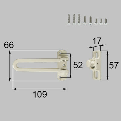 LIXIL（トステム）　ドアガードセット（片開き用）　ホワイト　【品番：DCFZ725】●