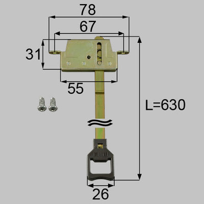 LIXIL（トステム）　雨戸錠（上用）　めっき仕上げ　【品番：GAAZ14】●