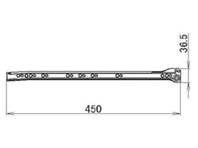 LIXIL（トステム）　ユニレールL450側板側　【品番：QRD631LL450】●