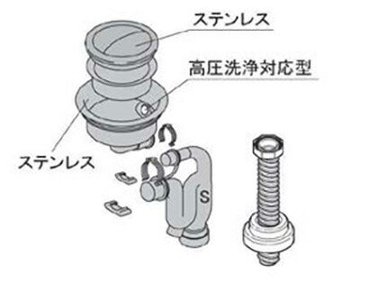 LIXIL（トステム）　Sトラツプ高圧洗浄用D60排水セット（PKTNHSP）　【品番：KKZZZZ583P】