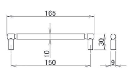 LIXIL（トステム）　CRD把手Dタイプ 金メッキ　【品番：QRDM609A】