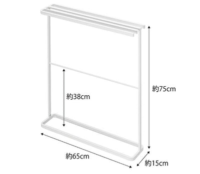 山崎実業　横から掛けられるバスタオルハンガー タワー スリム　ホワイト　【品番：05576】