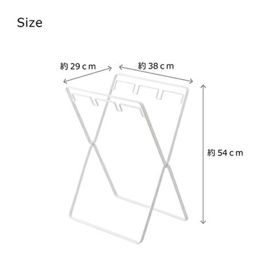 山崎実業　レジ袋3連＆45Lゴミ袋スタンド タワー　ホワイト　【品番：05714】