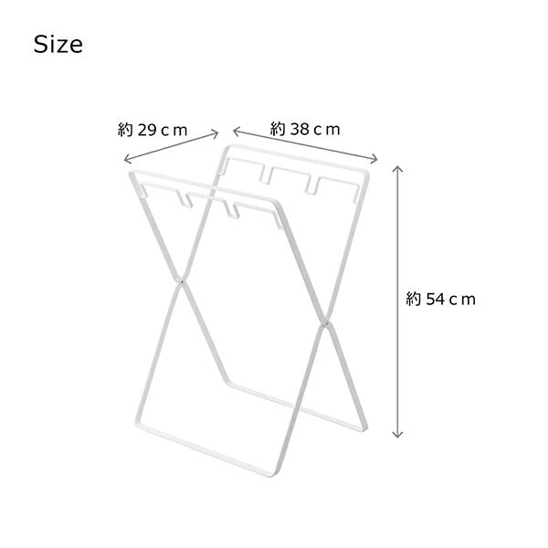 山崎実業　レジ袋3連＆45Lゴミ袋スタンド タワー　ホワイト　【品番：05714】