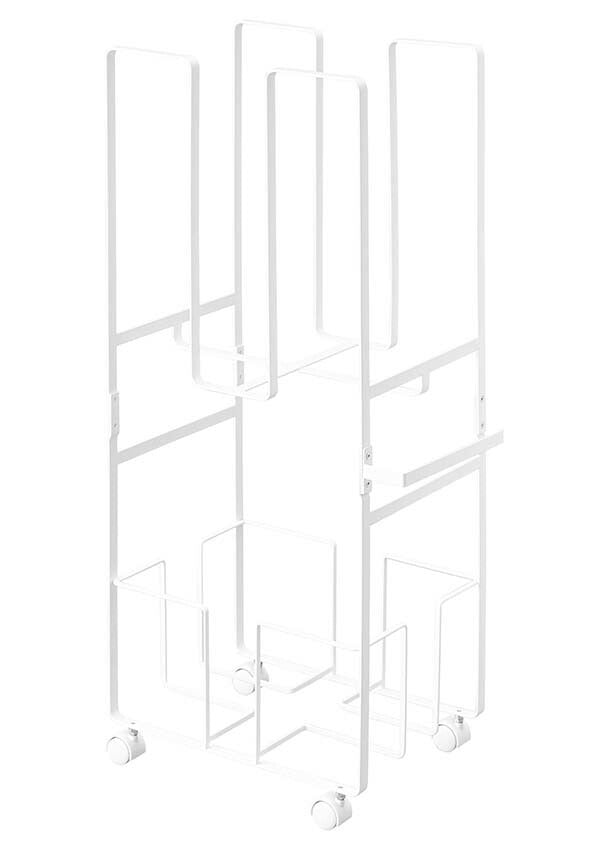 山崎実業　ダンボール＆新聞ストッカー タワー　ホワイト　【品番：05758】