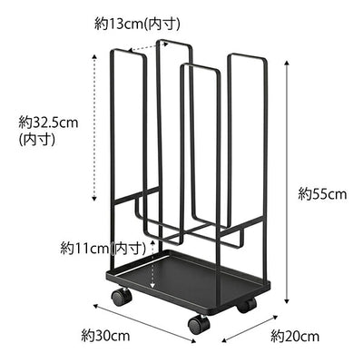 山崎実業　トレー付きダンボールストッカー タワー　ブラック　【品番：05761】