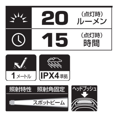 ジェントス　GENTOS　LEDコンパクトヘッドライト　【品番：HC-24BK】
