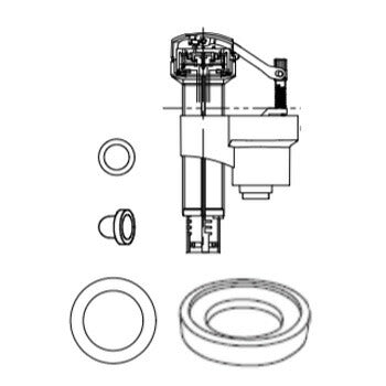 ジャニス工業　ボールタップセット＋交換手順書 （交換用パッキン込）　【品番：MEST2100-06】●