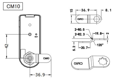 エナスピレーション　Guub ロッカー錠 プライベートモード 電子錠 キャビネット錠 縦型　【品番：P152VZ-CM10】