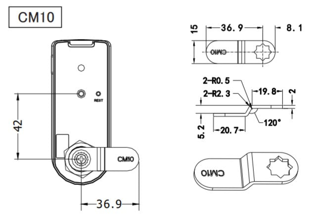 エナスピレーション　Guub ロッカー錠 プライベートモード 電子錠 キャビネット錠 縦型　【品番：P152VZ-CM10】