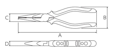 【メール便対応】ビクター（VICTOR）　ハイグレード 先長ラジオペンチ 200mm　【品番：282HG-200】