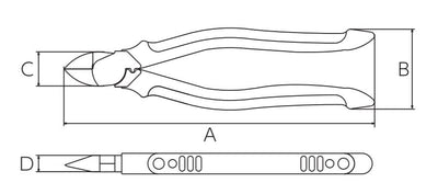 【メール便対応】ビクター（VICTOR）　ハイグレード ハイパワー偏芯電工ニッパ 200mm　【品番：370HG-200】