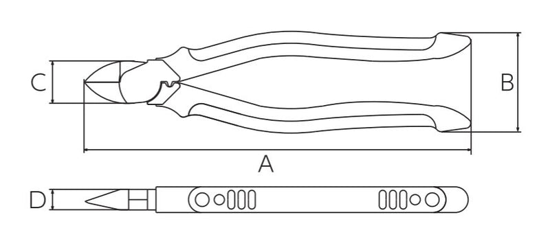 【メール便対応】ビクター（VICTOR）　ハイグレード ハイパワー偏心電工ニッパ（薄刃） 200mm　【品番：371HG-200】
