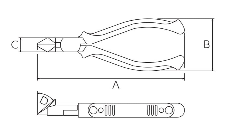 【メール便対応】ビクター（VICTOR）　VICTOR PLUS+ 斜めニッパー（皮ムキ穴無し） 125mmサイズ　【品番：ZN70-125】