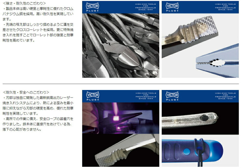 【メール便対応】ビクター（VICTOR）　VICTOR PLUS+ スタンダードペンチ 175mmサイズ　【品番：ZP70-175】