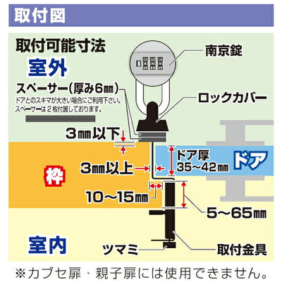 ノムラテック　快適防犯 どあロックガード 南京錠タイプ 外開きドア用　【品番：N-1070】◯